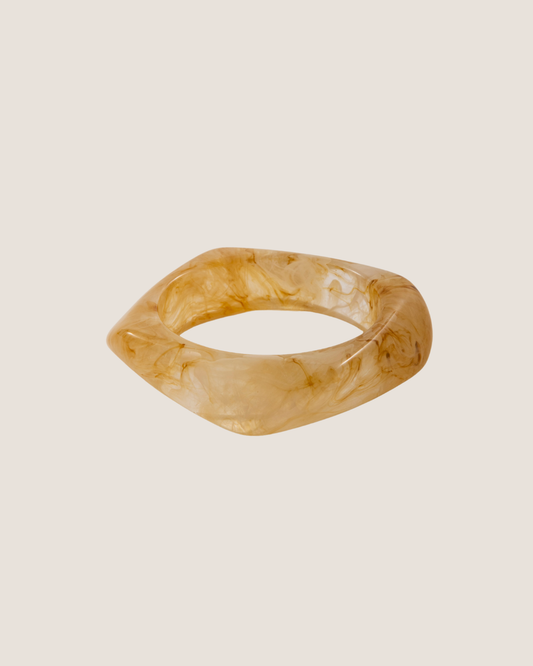 Medium Curvy Light Coffee Resin Bangle