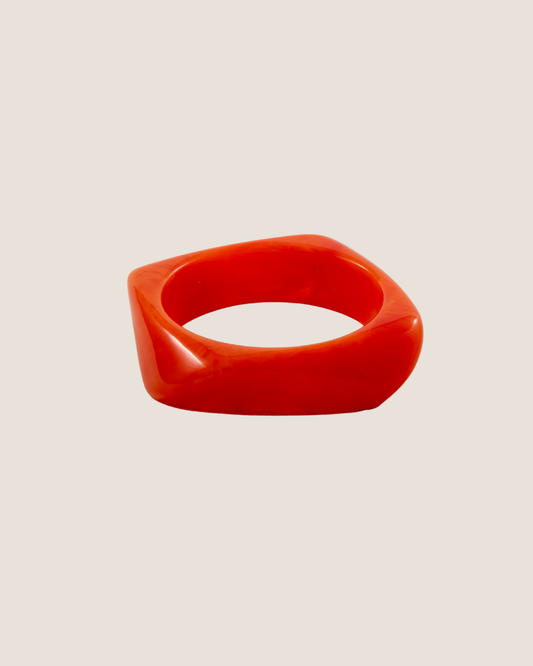 Medium Curvy Orange Resin Bangle