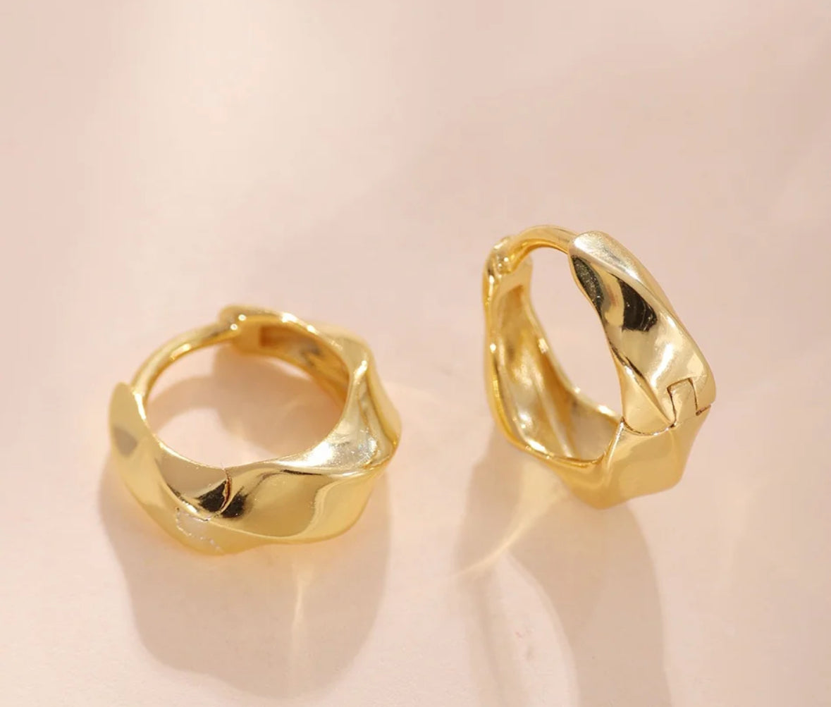 Ava Twist Hoop Earrings - Petite