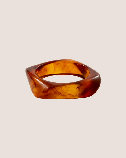 Medium Curvy Amber Resin Bangle