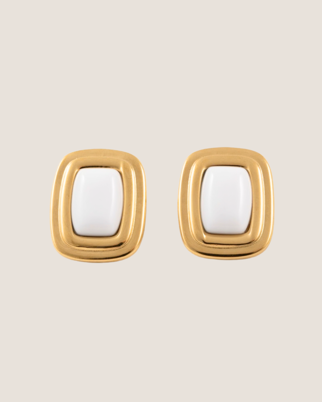 Oak Earrings - White