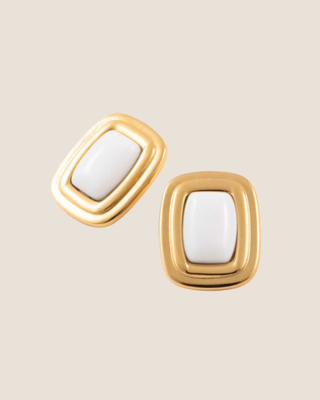 Oak Earrings - White